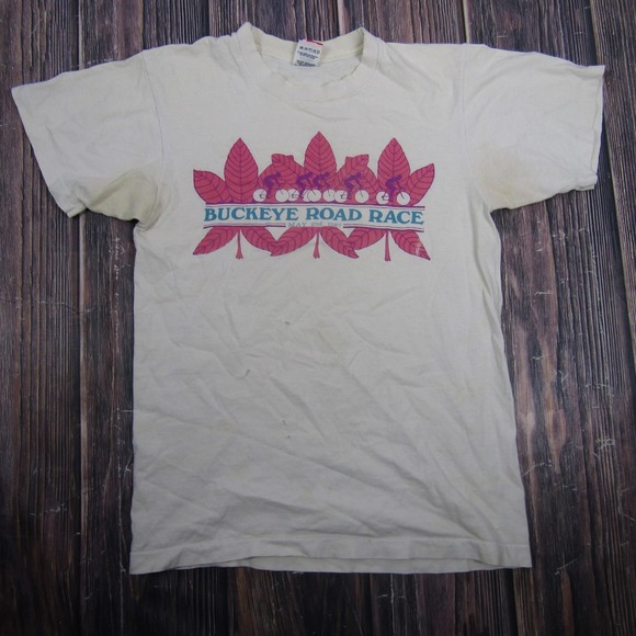 Fruit of the Loom Other - Vintage Fruit Of The Loom Buckeye Road Race Shirt Mens Medium White Cycling Tee